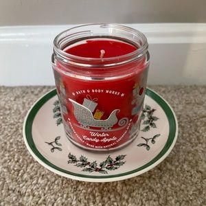 EUC Spode Christmas Tree Pattern 5,5/8”  Plate Saucer Dish Candle Holder Trinket